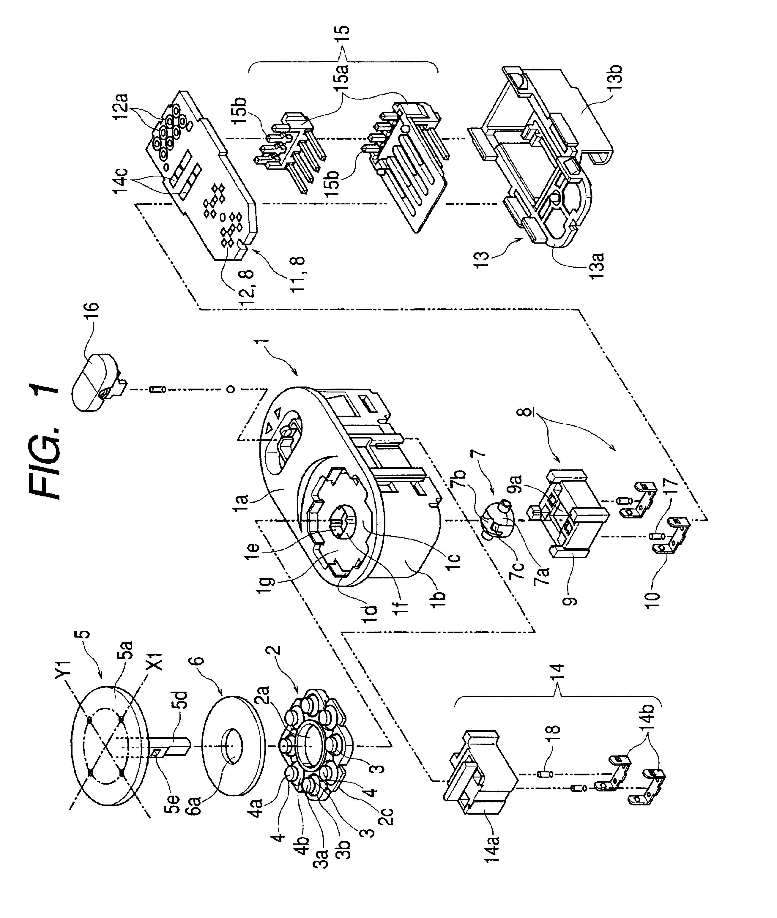 Multi-directional switching device capable of producing good feeling of click