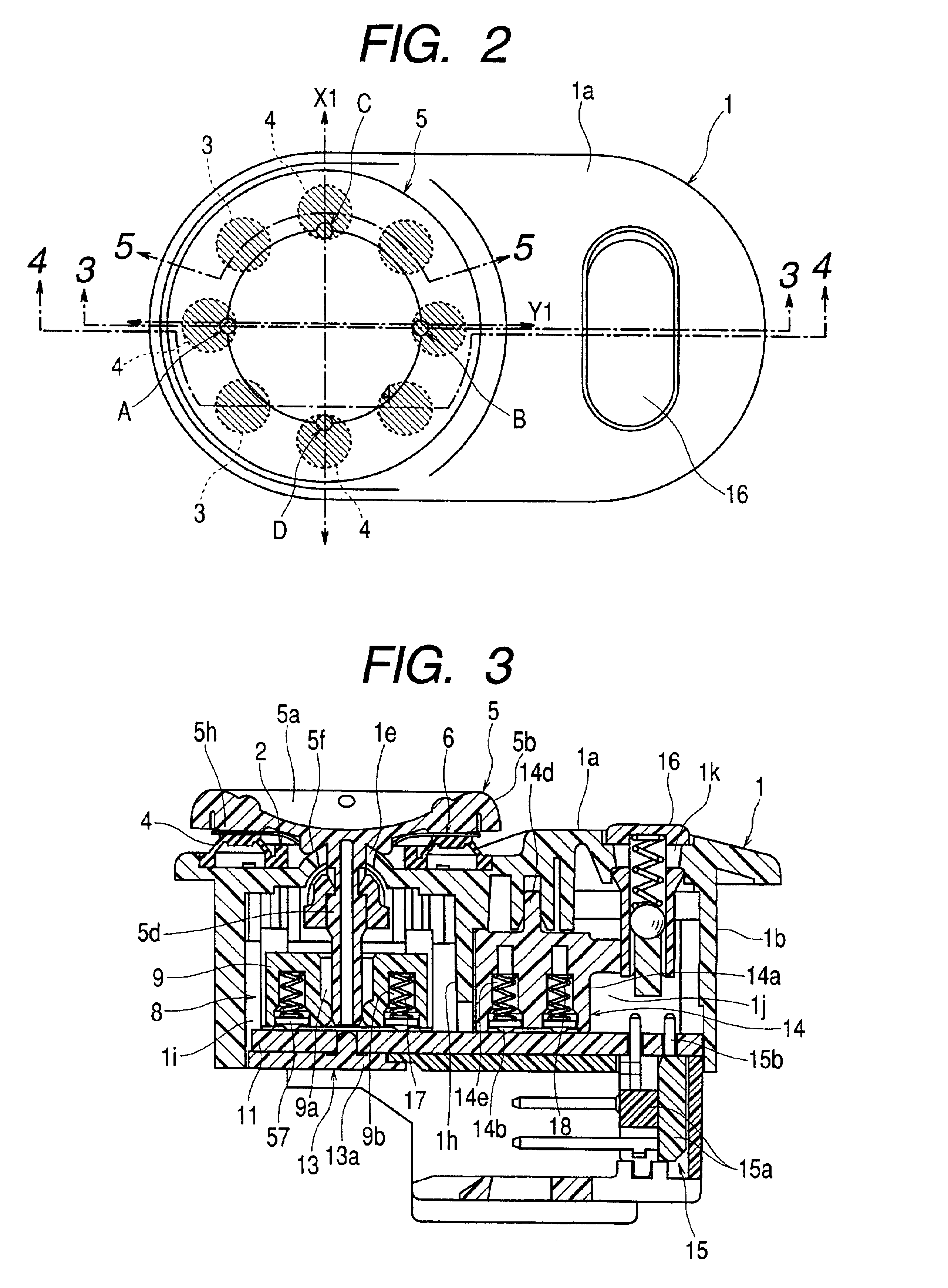 Multi-directional switching device capable of producing good feeling of click