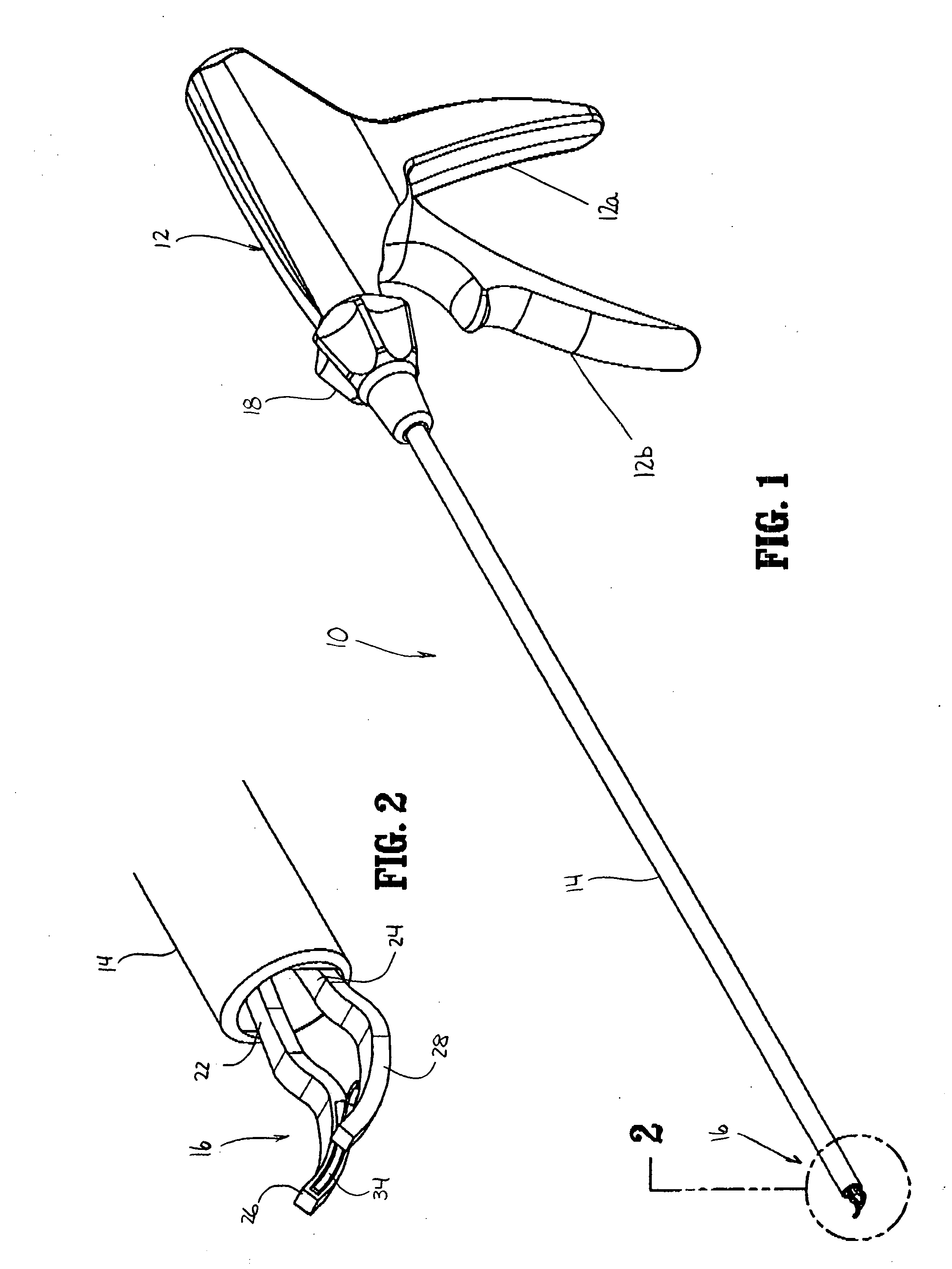 Clip applying apparatus with curved jaws, and clip