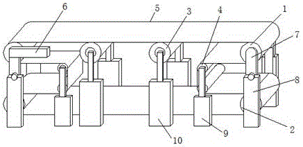 Angle adjusting device of conveyer for engineering machine production