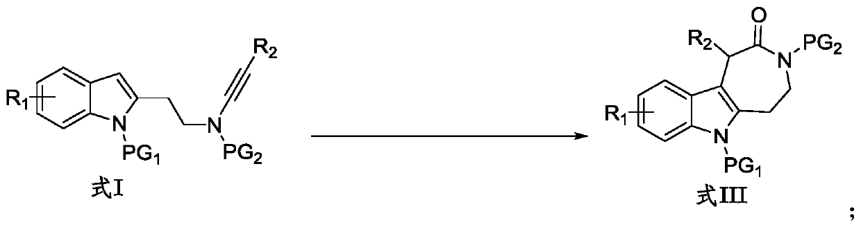 Preparation method for indole condensed seven-membered lactam compound