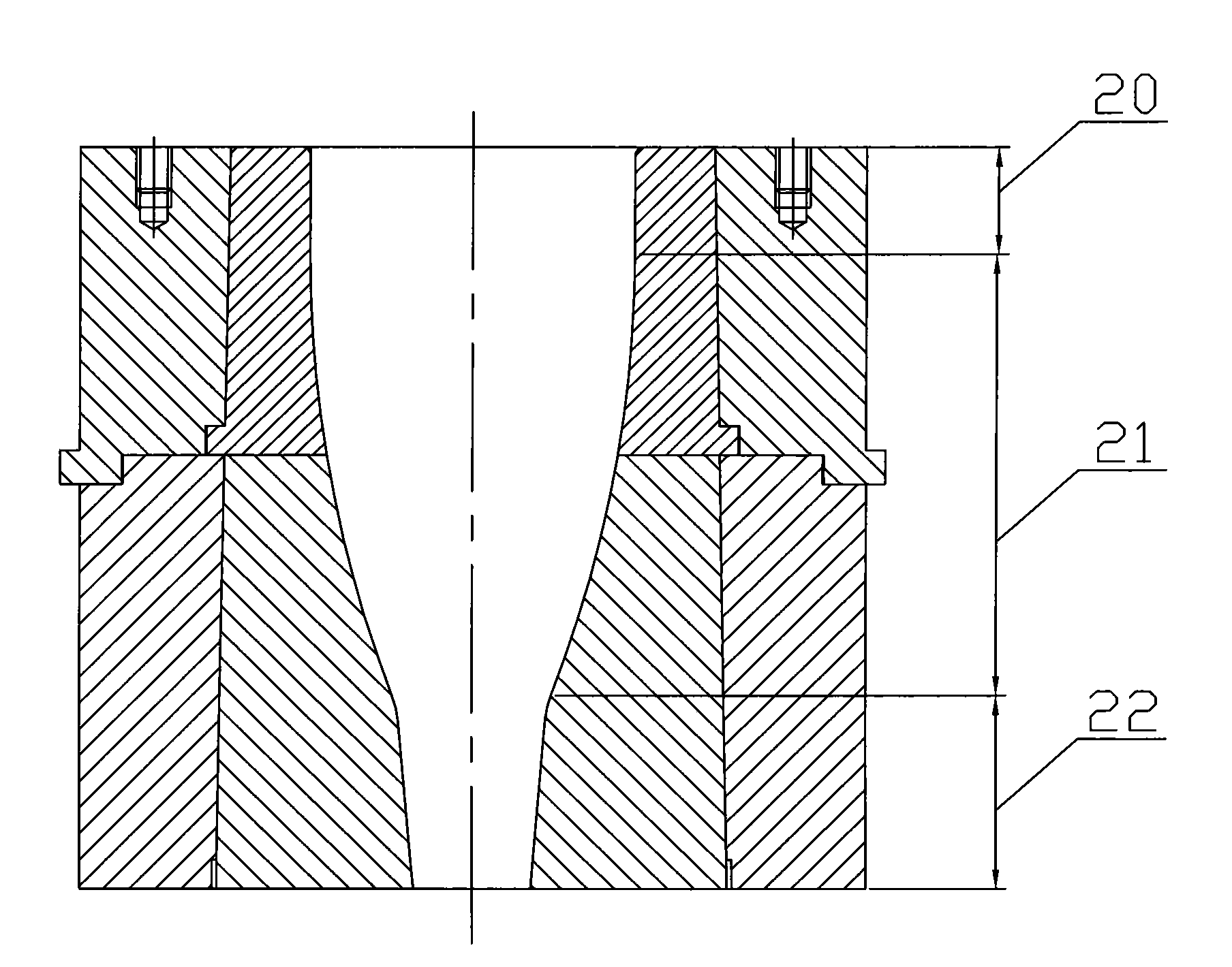 Extrusion die and method for extrusion molding inside and outside reduction blank by same