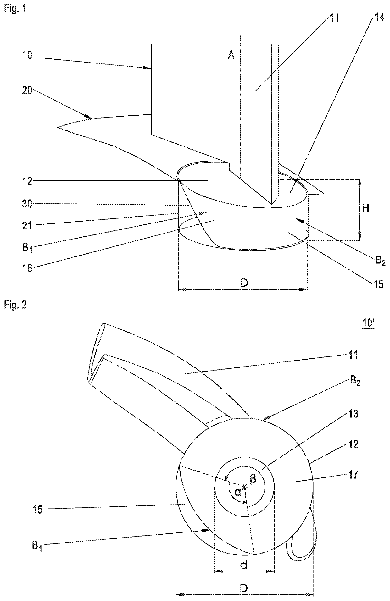 Guide vane plate with a chamfered and a cylindrical edge region