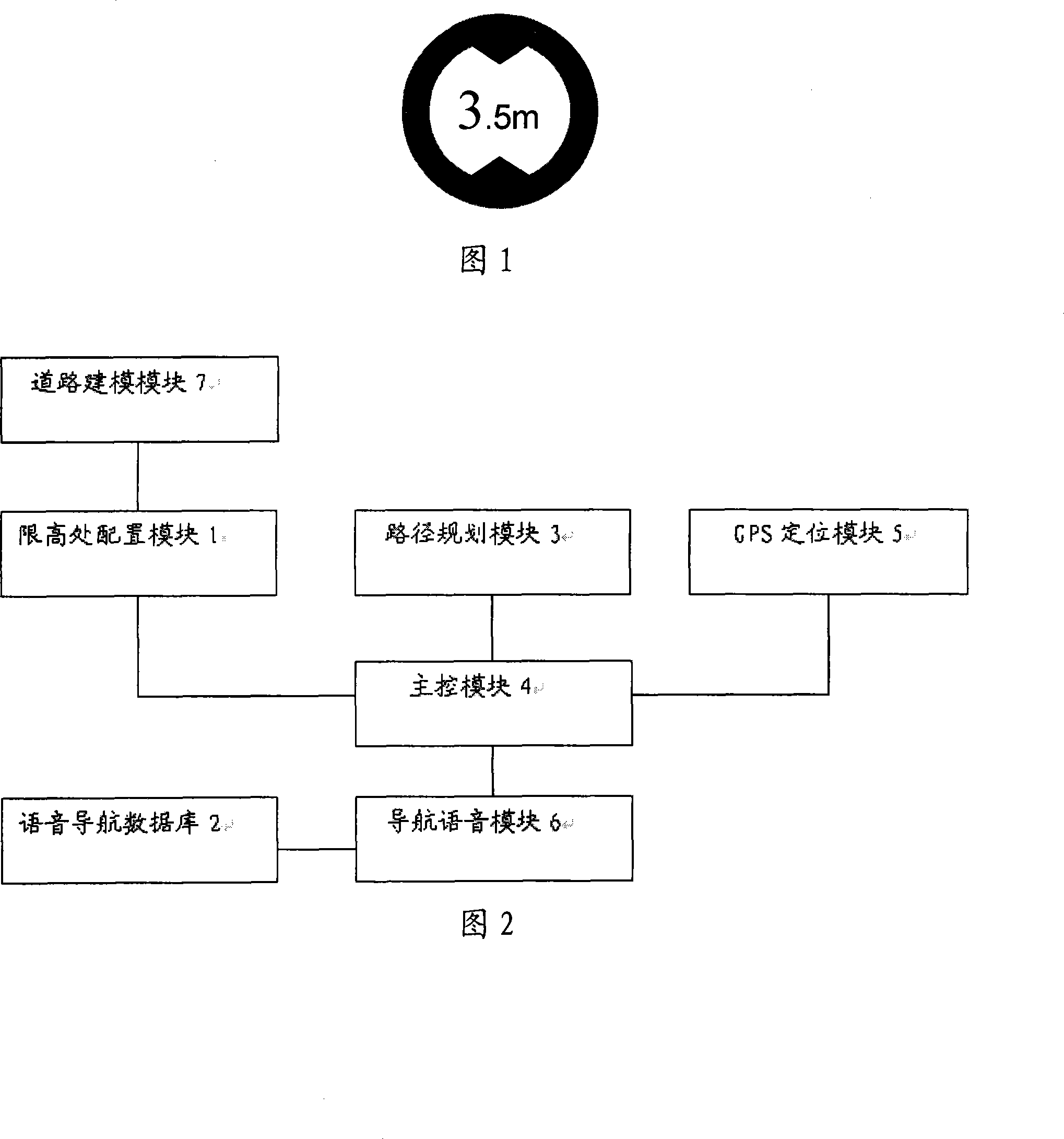 Voice navigation device at height limited position