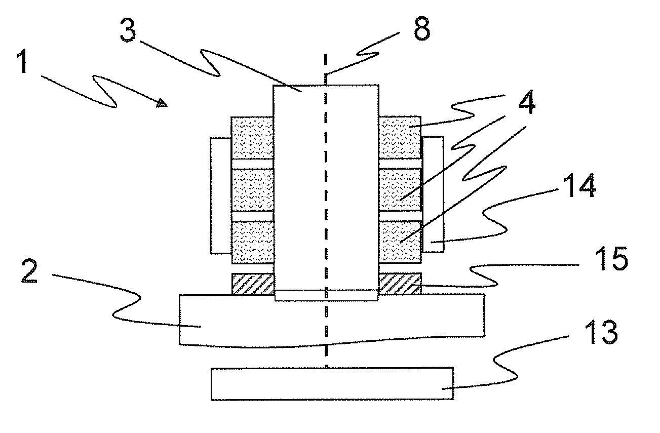 Device for generating electric energy from a heat-conducting material