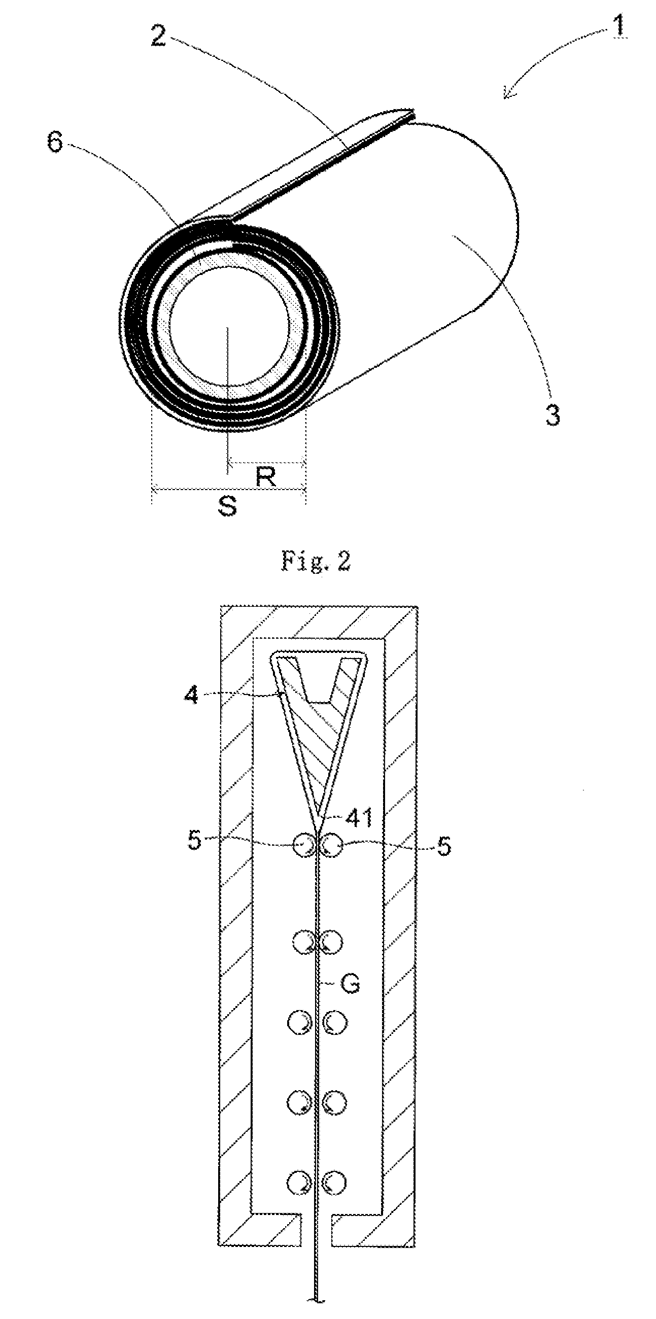 Glass roll, device for producing glass roll, and process for producing glass roll