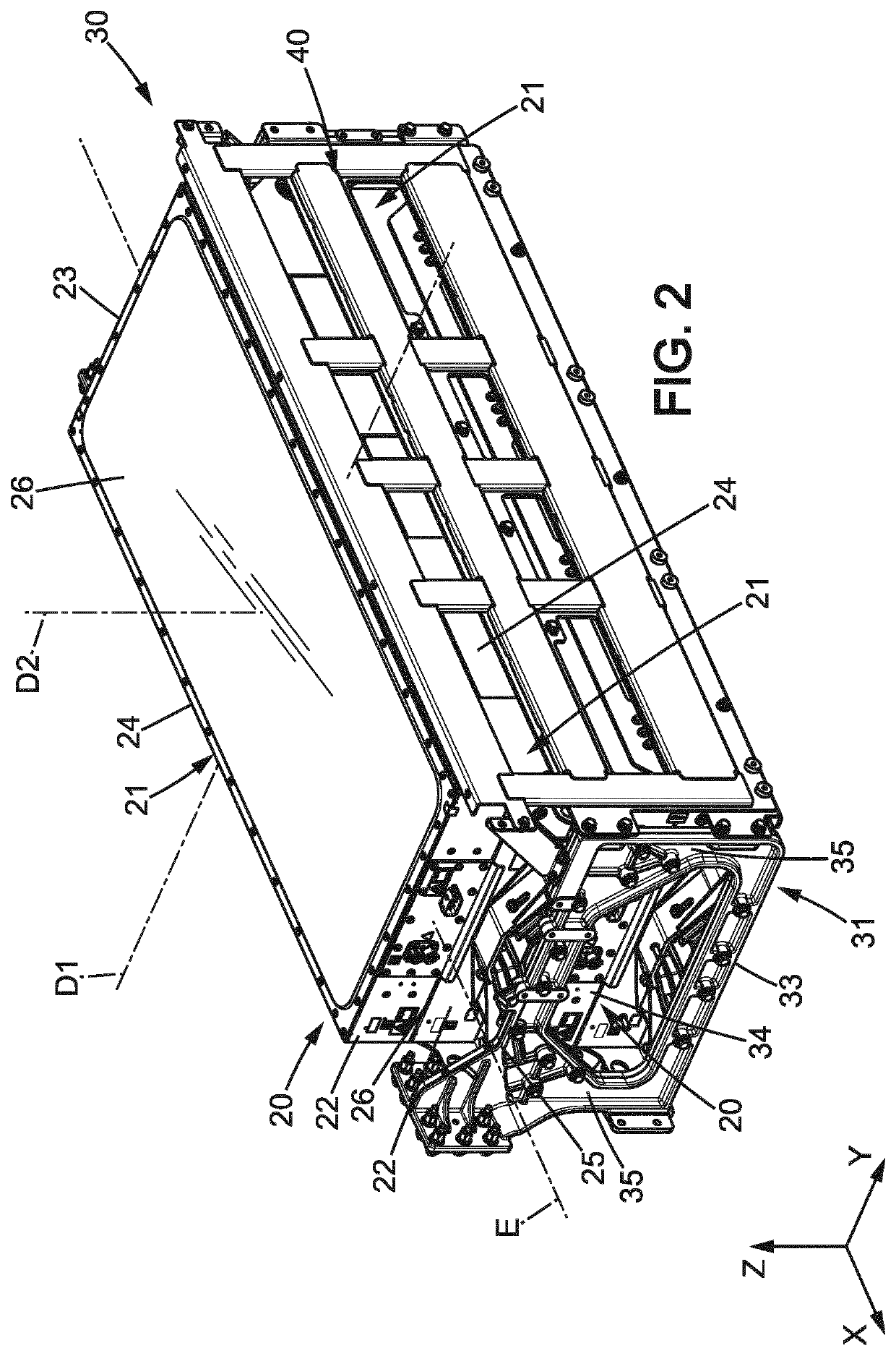 Electrically powered commercial vehicle having a battery structure