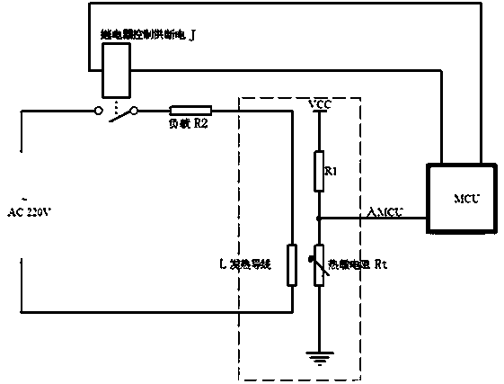 Method for achieving overcurrent protection by detecting temperature change rate of carrier wire