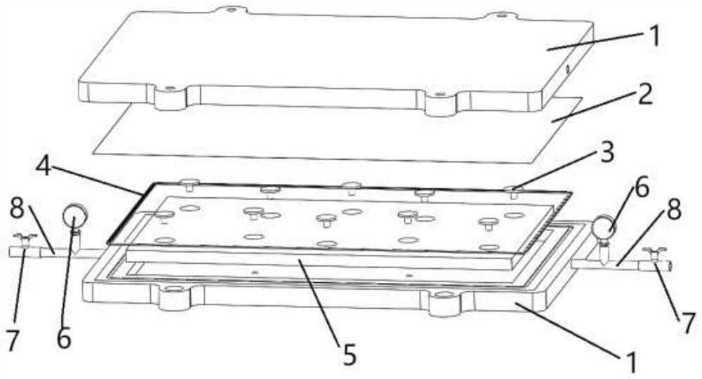 Leak detection device and test method for ion exchange membrane of flow battery