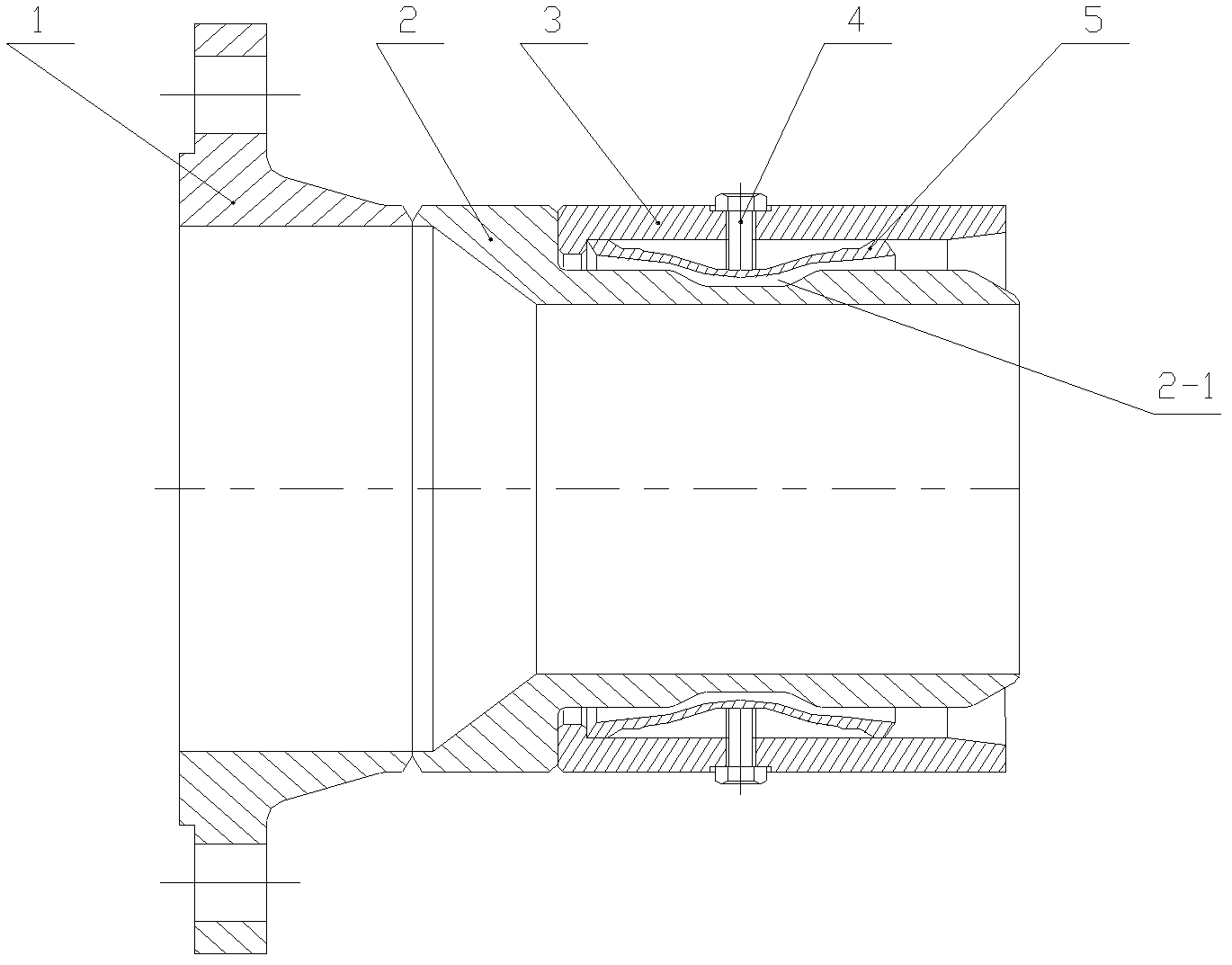 Lining pipe joint of marine oil pipeline