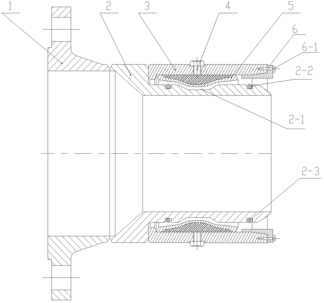 Lining pipe joint of marine oil pipeline