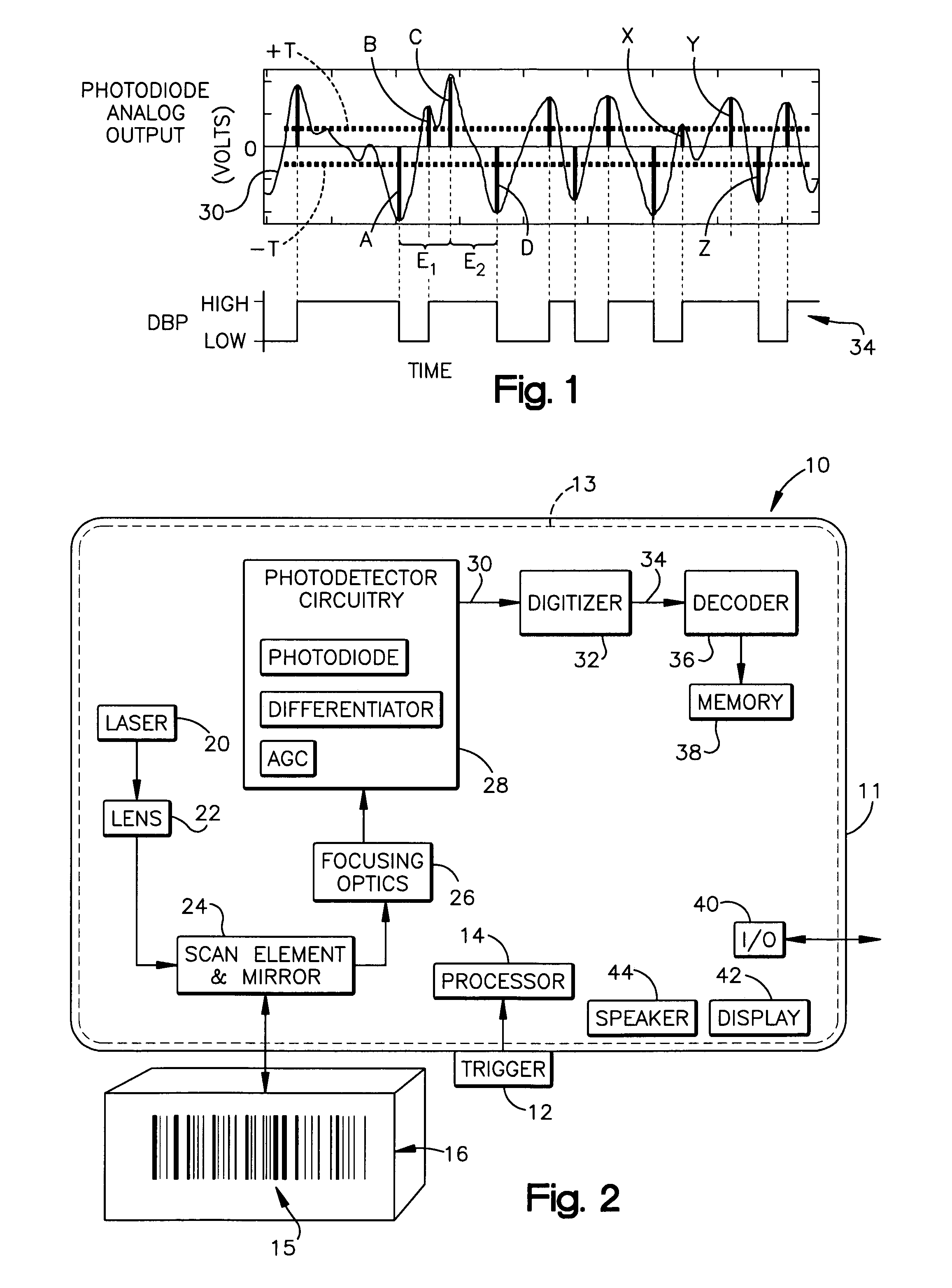 Laser scanner having analog digitizer with increased noise immunity