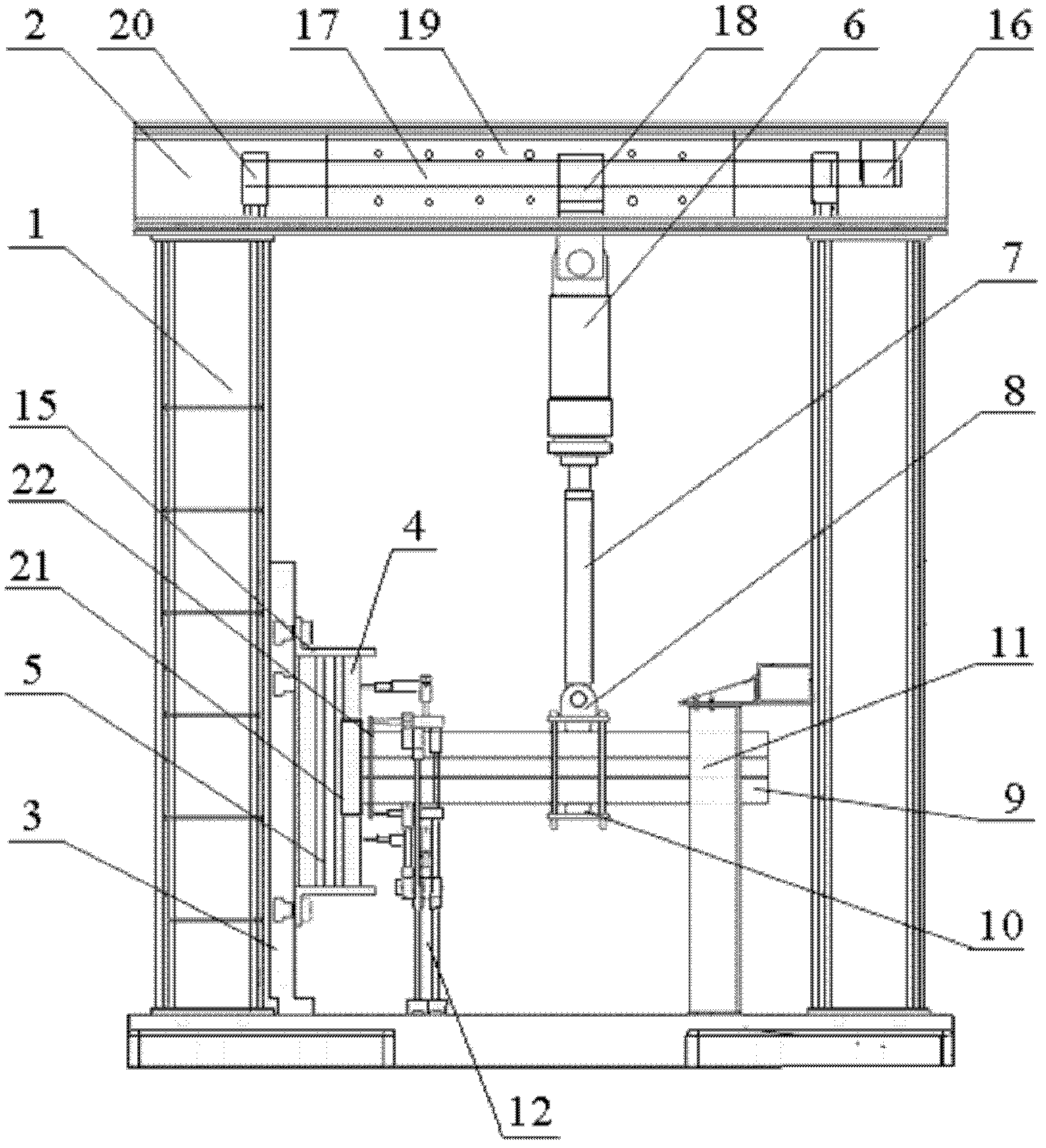 System for testing comprehensive performance of beam column nodes of goods shelf