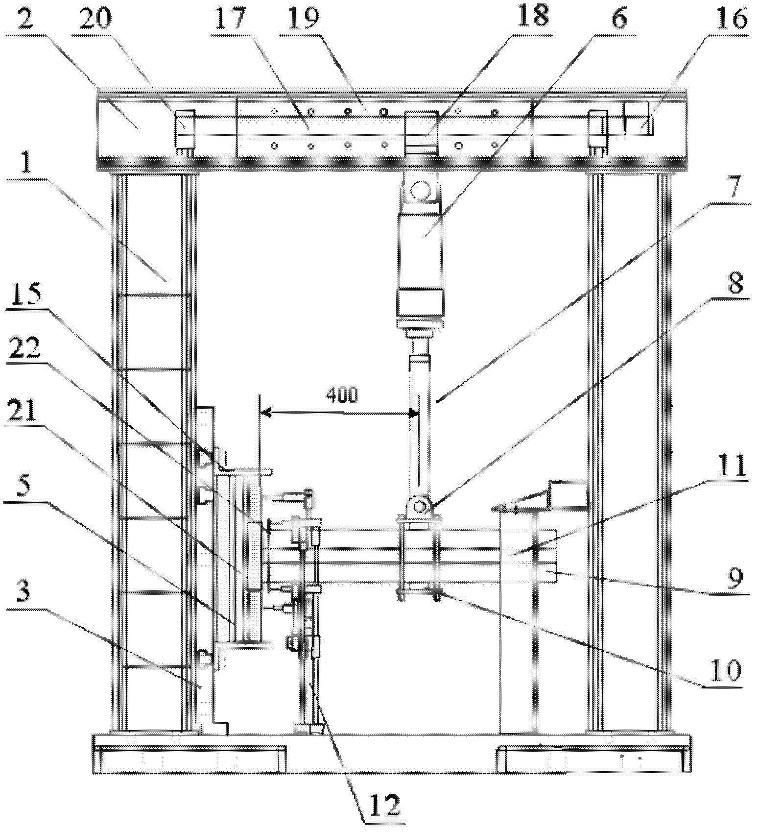 System for testing comprehensive performance of beam column nodes of goods shelf