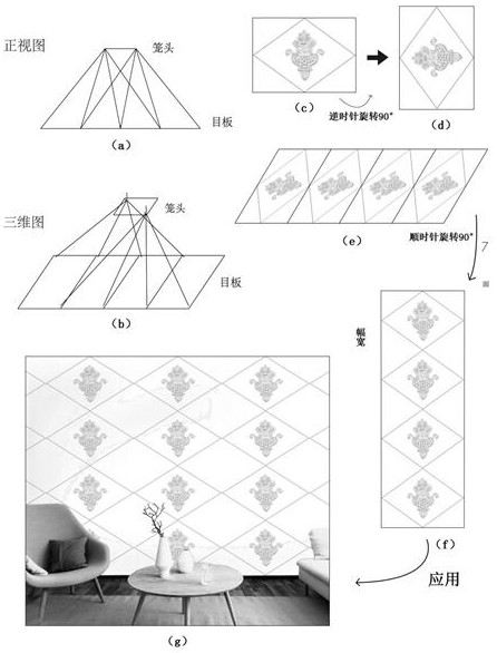 Electronic jacquard decoration and weaving process of seamless wall covering with different patterns on the upper side