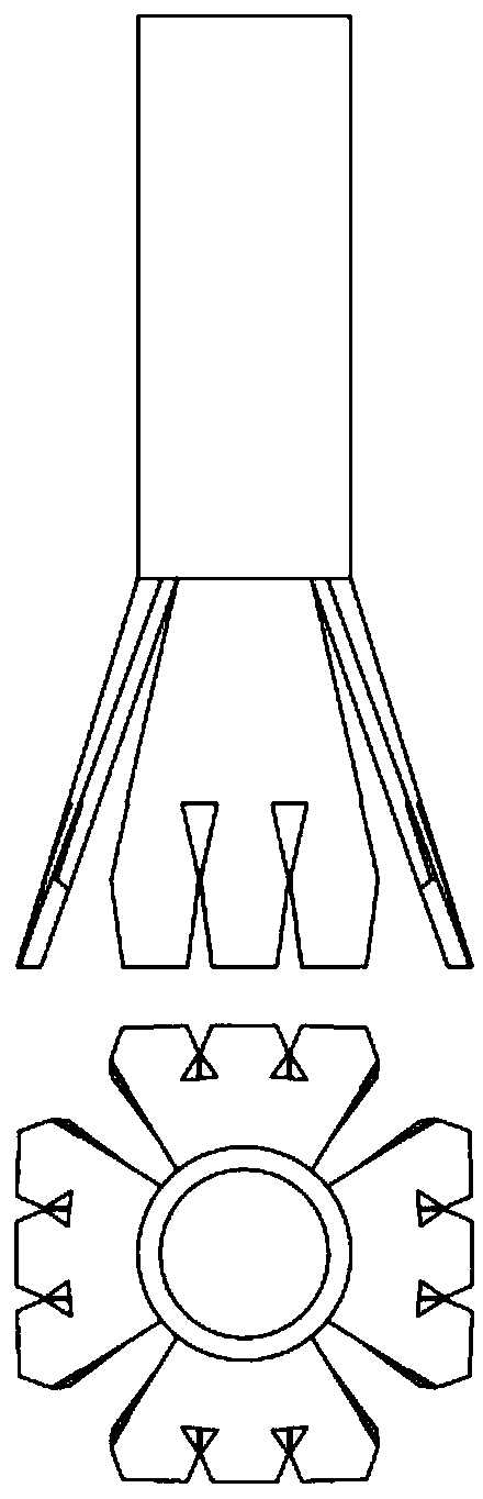 Radial electrospinning nozzle based on differential polygonal blades