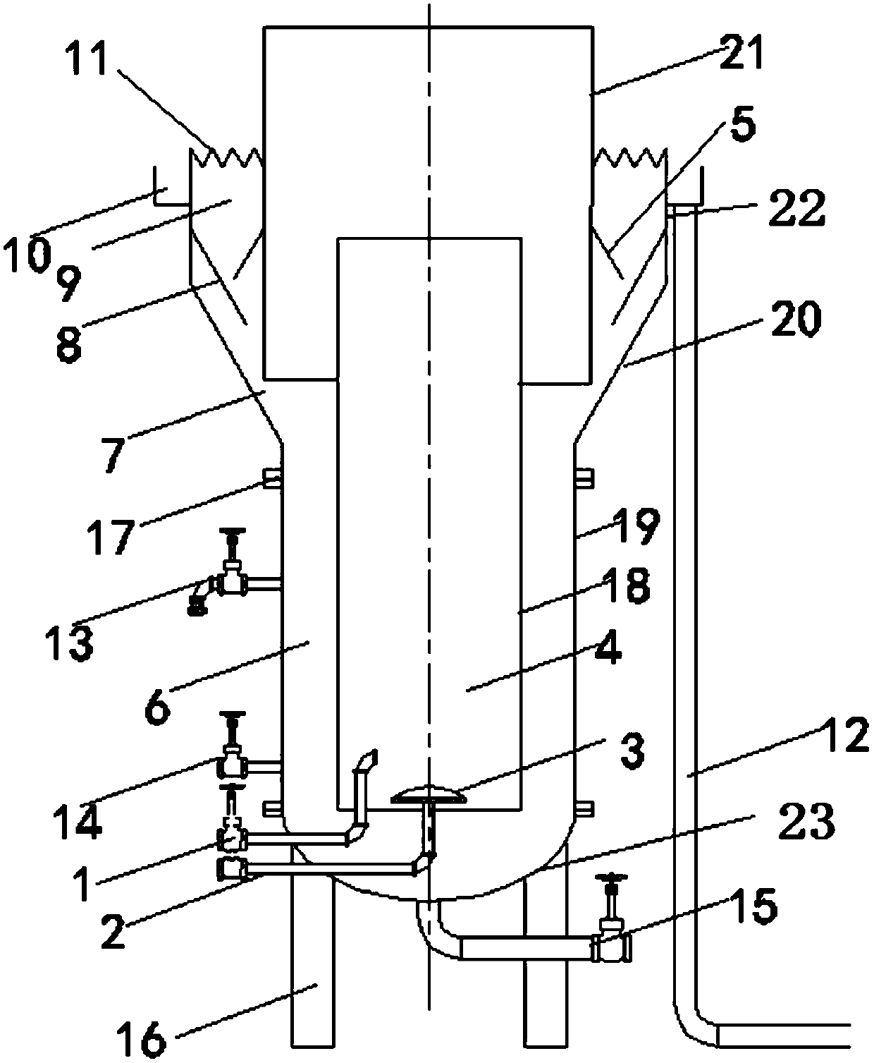 An integrated autotrophic synchronous biological denitrification granulation device