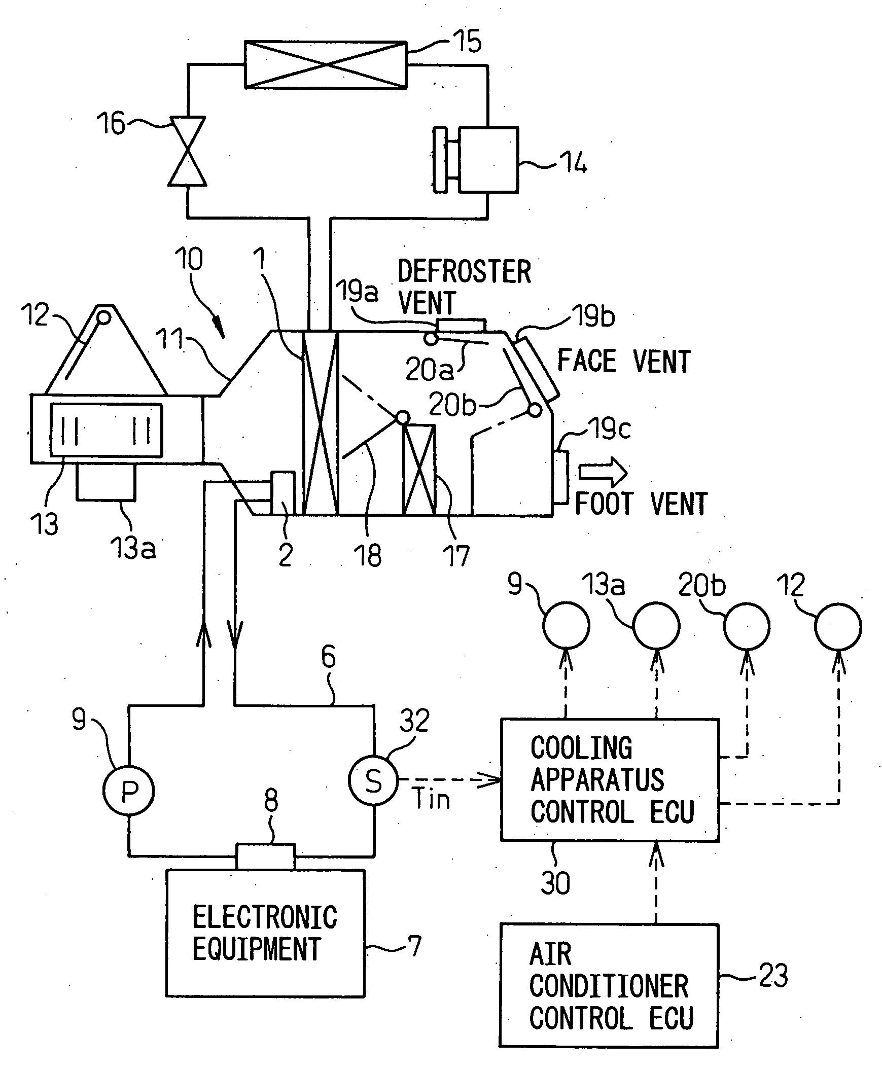 Brine-type cooling apparatus and operation control method of same