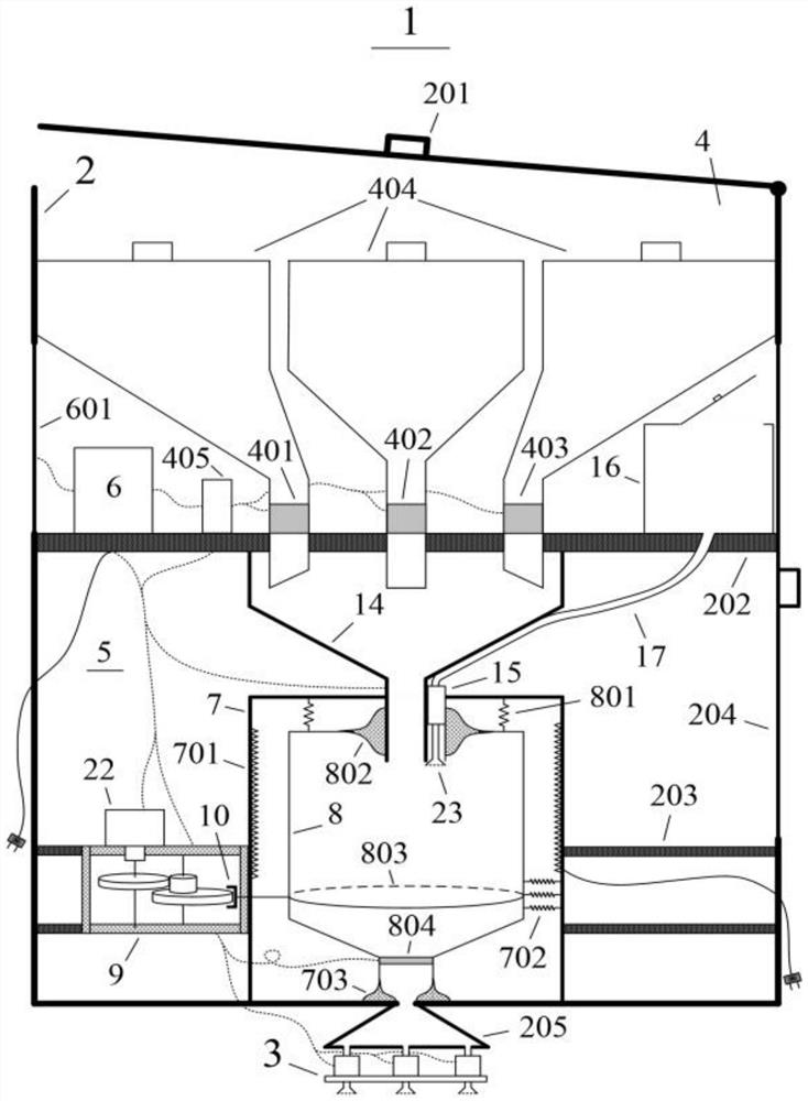 Matrix type multi-particle-size dust generator with adjustable humidity and spraying speed