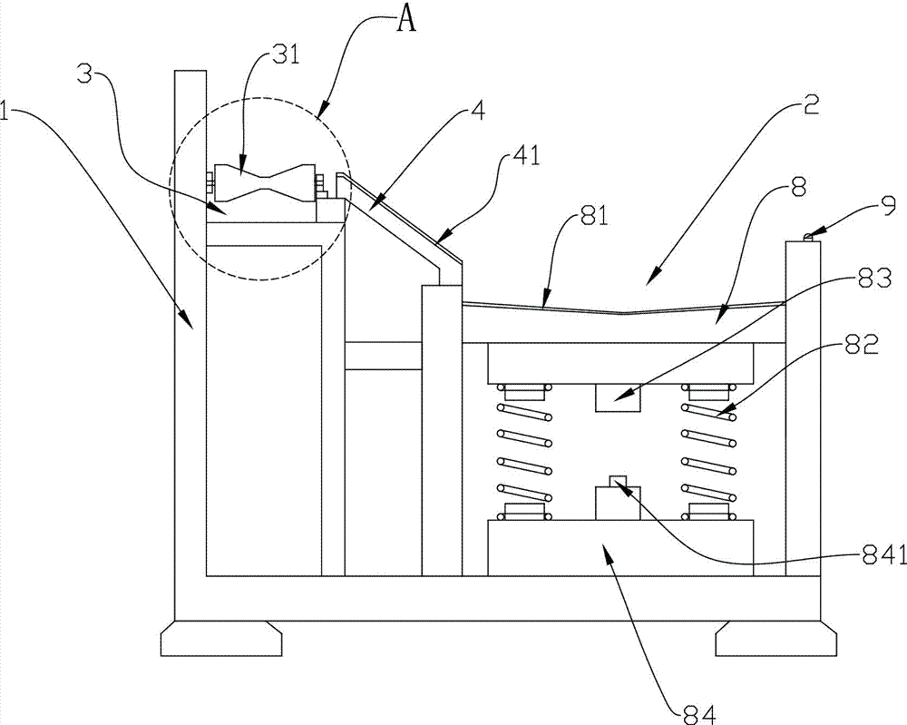 An automatic material receiving rack for a pipe straightening machine