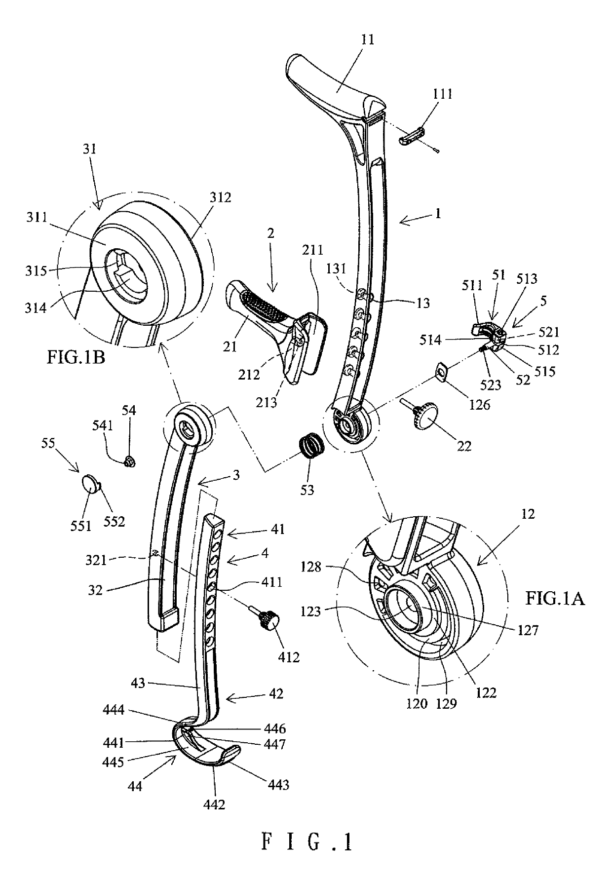 Foldable crutch