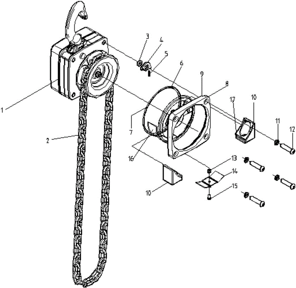 Chain block operating angle adjusting device and slider assembling structure