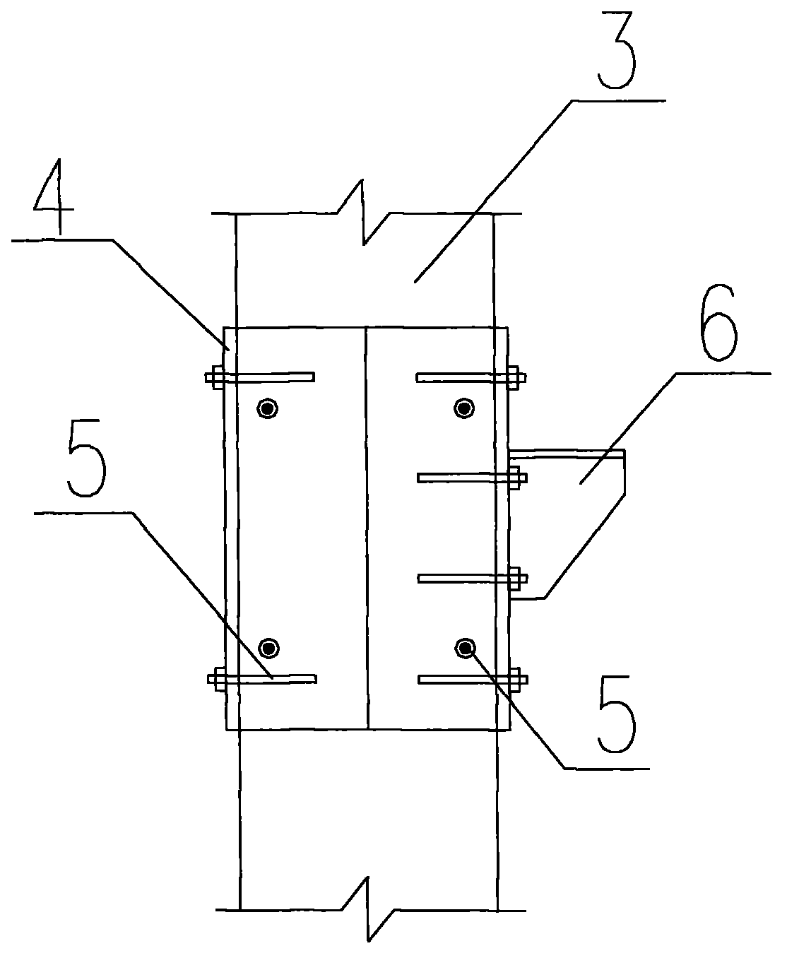 Connecting structure for existing buildings and construction method