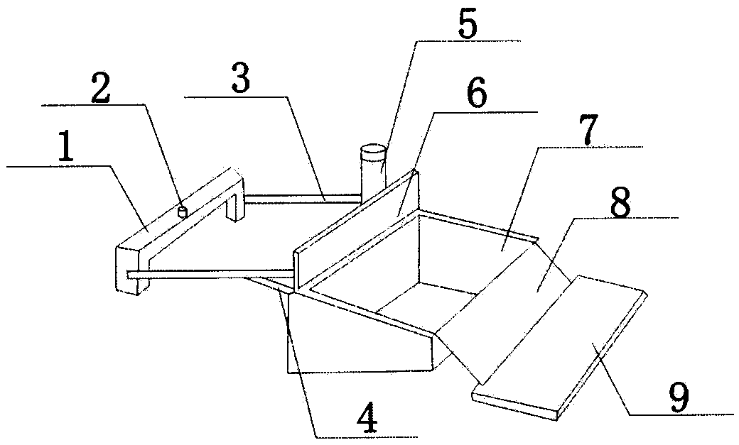 Shovel type snow removing device