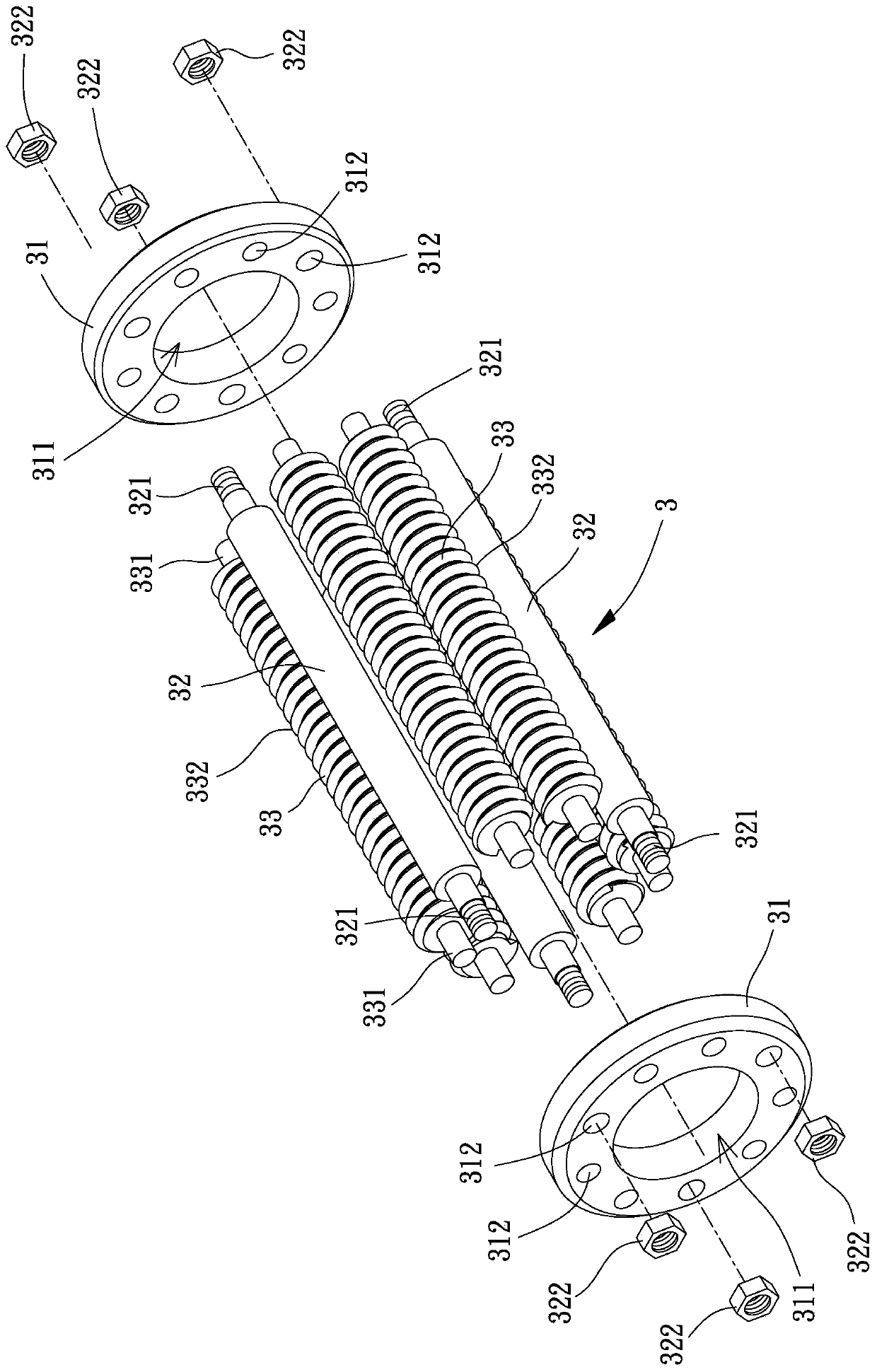 Planetary screw and toolroom machine with planetary screw