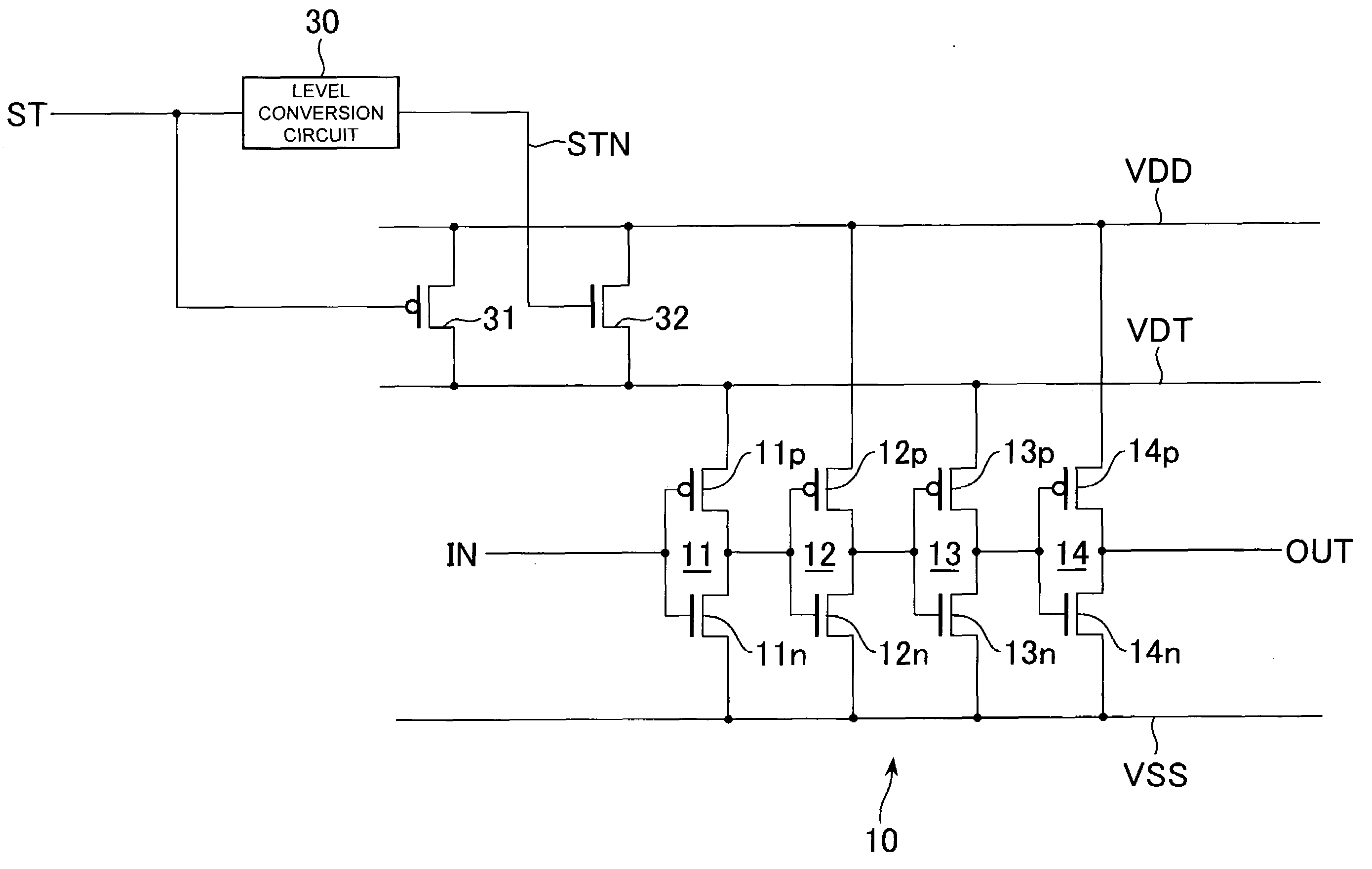 Semiconductor device having a pseudo power supply wiring