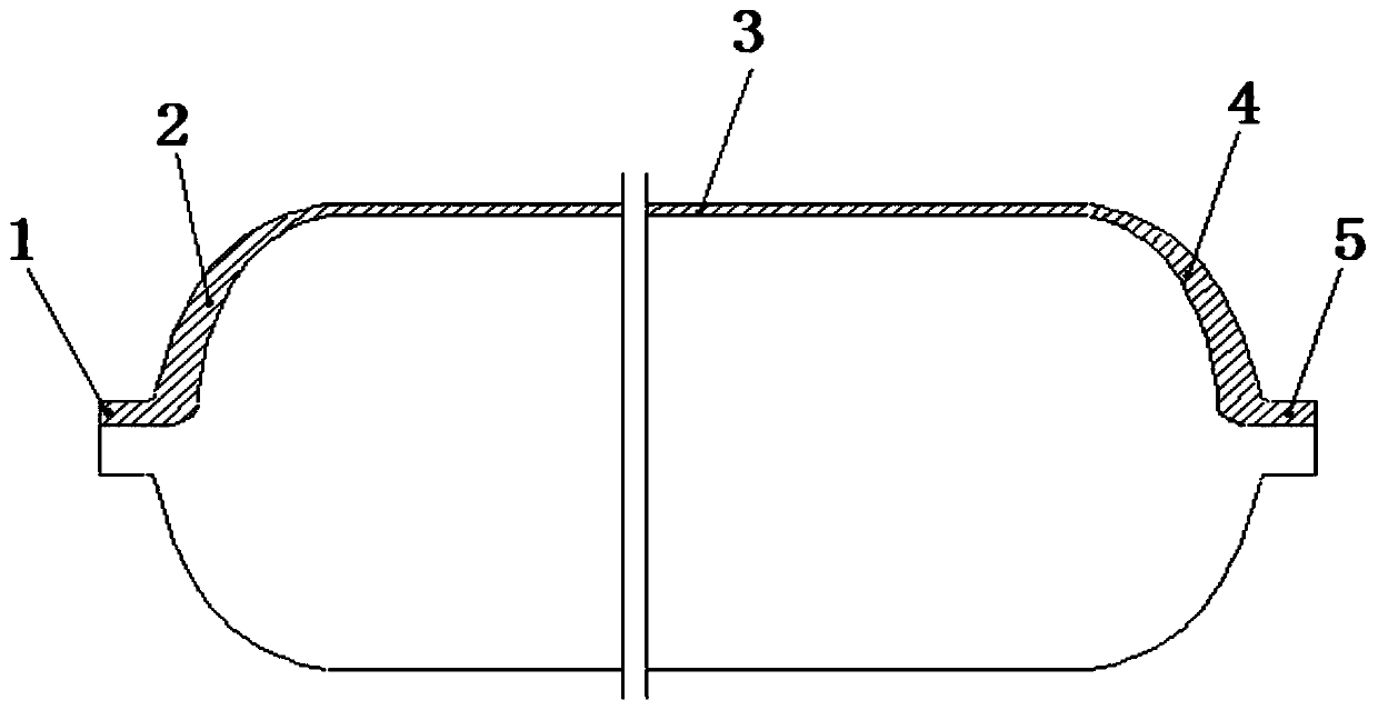 Ultra-high pressure gas cylinder liner with end caps and manufacturing method thereof