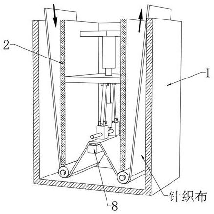 High-efficiency smoothing type dyeing device for knitted fabric