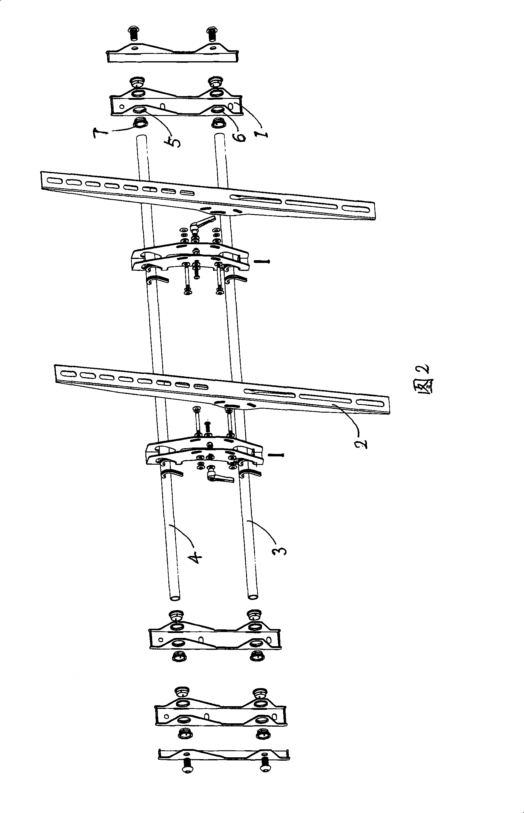 Wall-hanging flat-panel display bracket