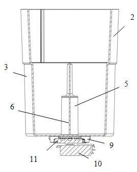 Eccentric gear driving structure of compressing plate in dust collection drum