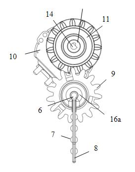 Eccentric gear driving structure of compressing plate in dust collection drum