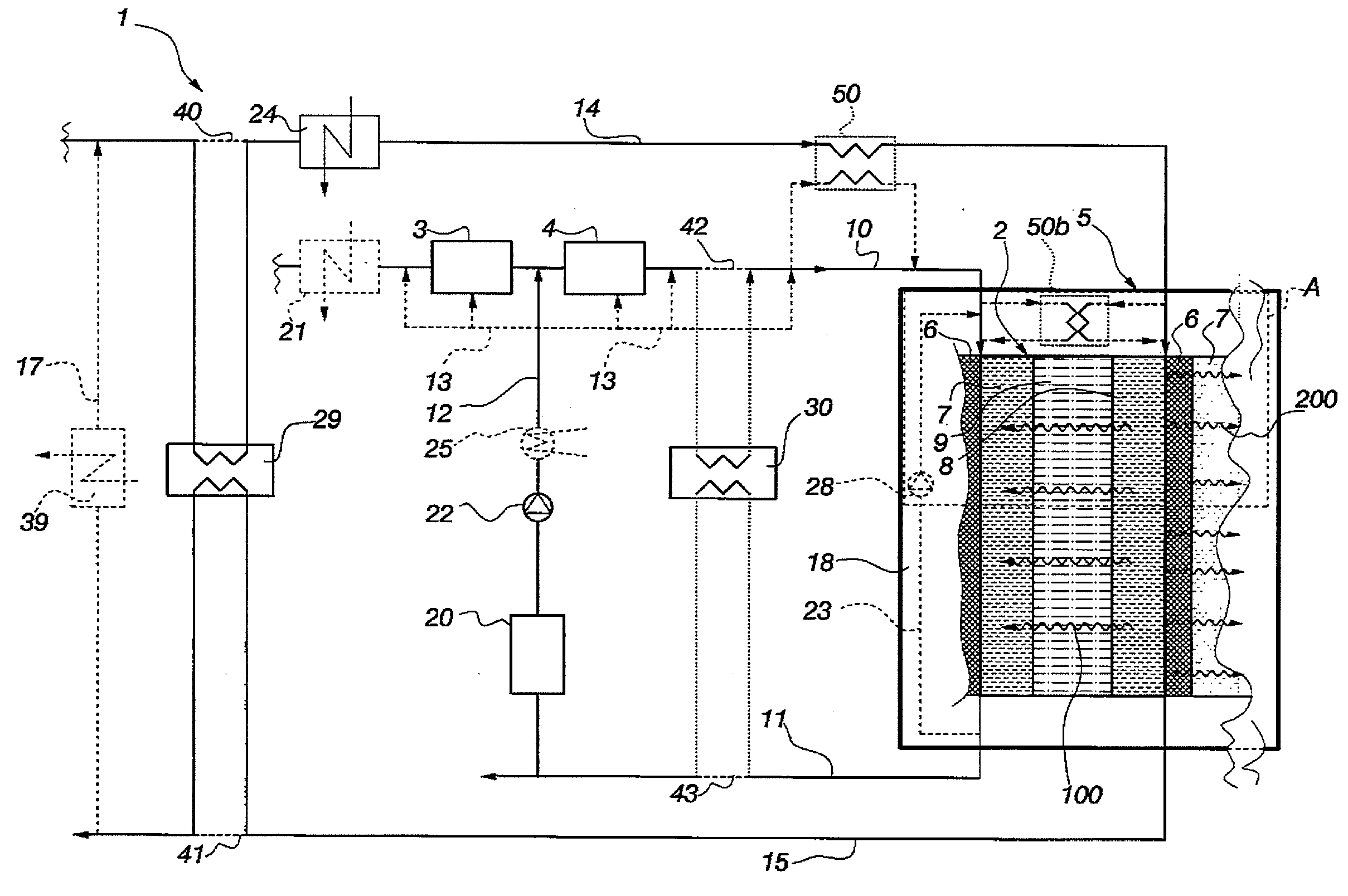 Method and arrangement to enhance the preheating of a fuel cell system