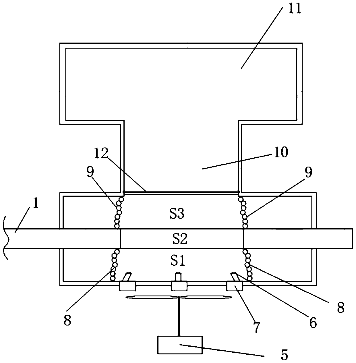 Steel scrap crusher dust removal and impurity removal device based on waterpower and wind power