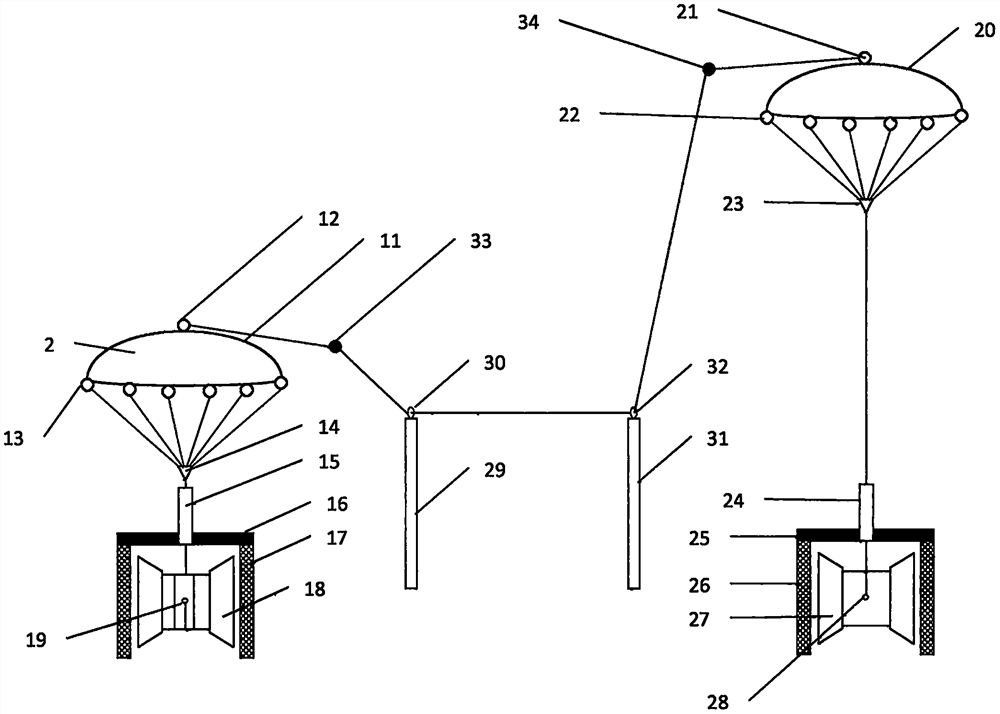 Device for producing fresh water by using wind energy