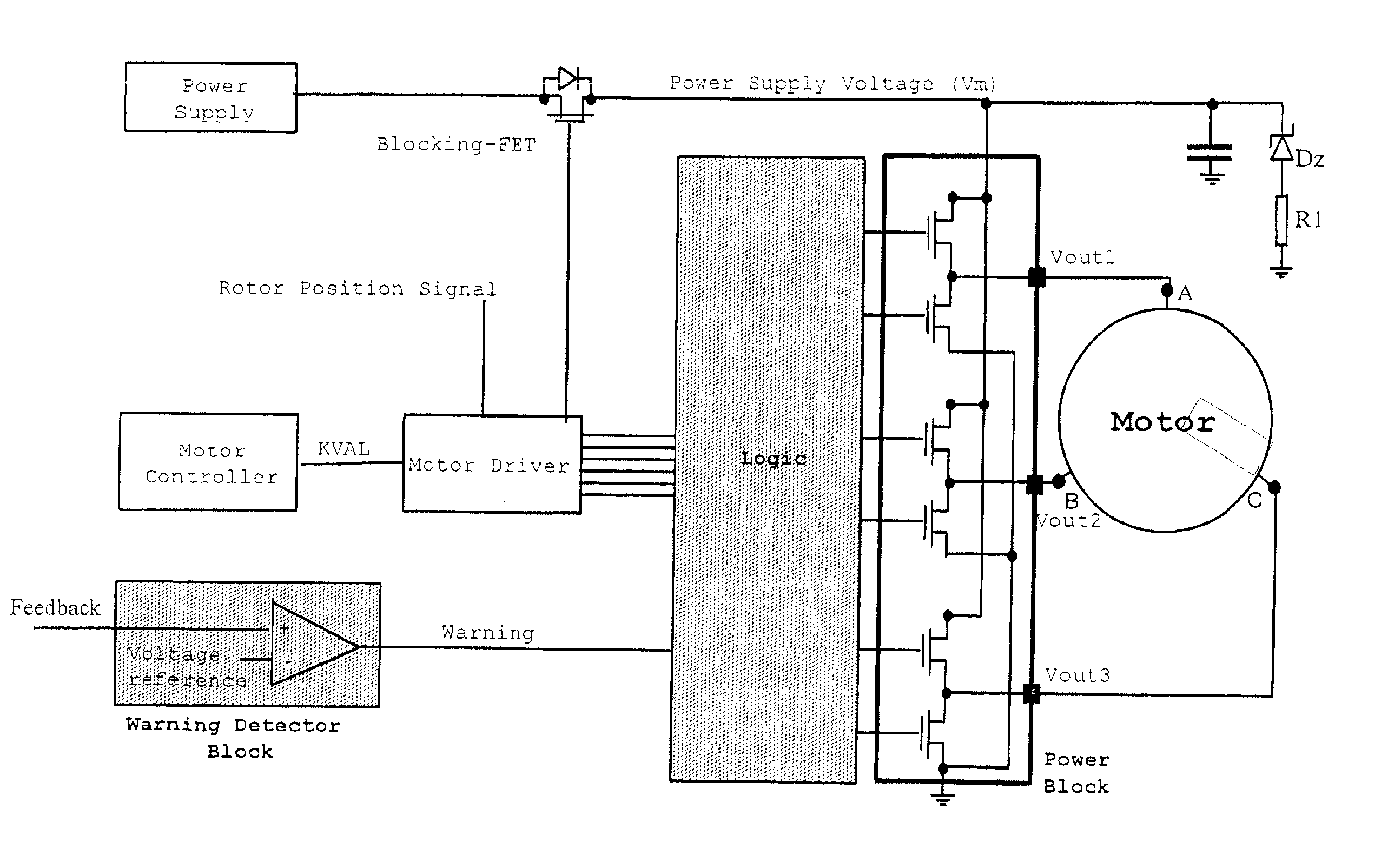 Driving circuit and method for preventing voltage surges on supply lines while driving a DC motor