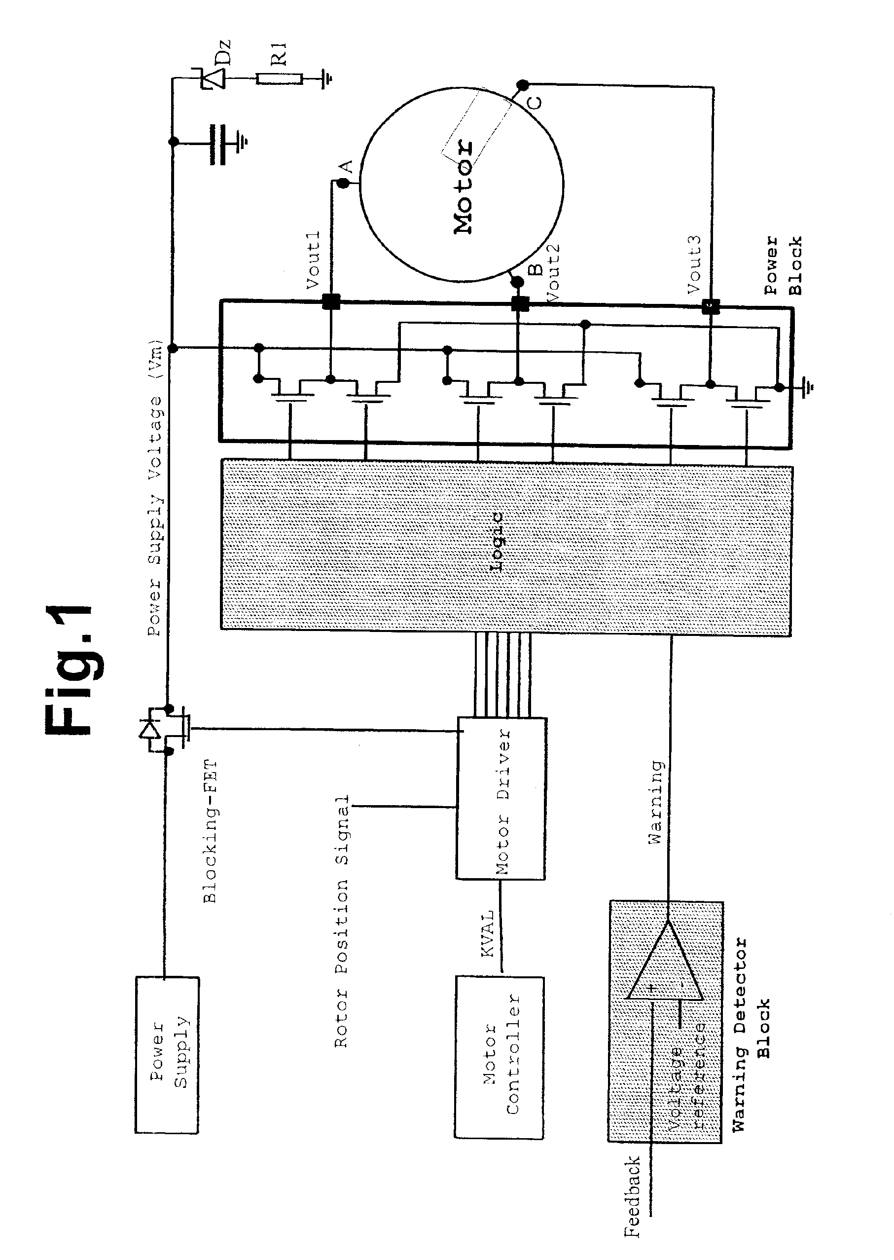 Driving circuit and method for preventing voltage surges on supply lines while driving a DC motor