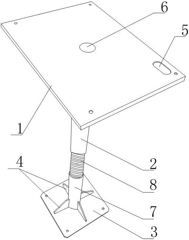 The instrument placement platform fixed in the automobile inspection workshop with spiral lift