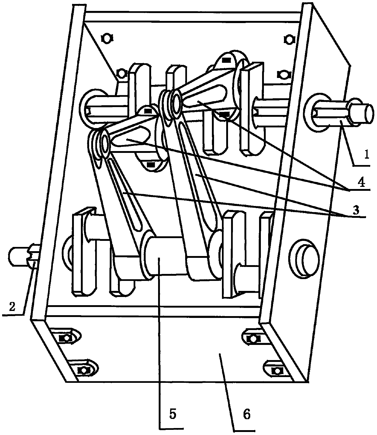 Mechanical power transmission device of crankshaft, flywheel lever and connecting rod structure