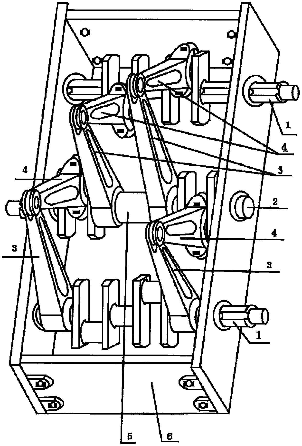 Mechanical power transmission device of crankshaft, flywheel lever and connecting rod structure