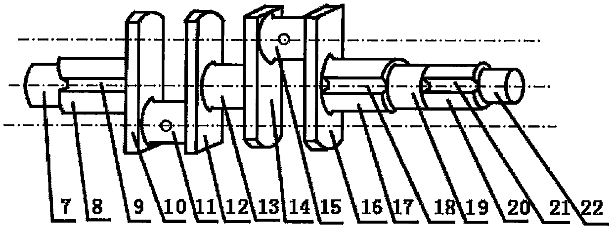 Mechanical power transmission device of crankshaft, flywheel lever and connecting rod structure