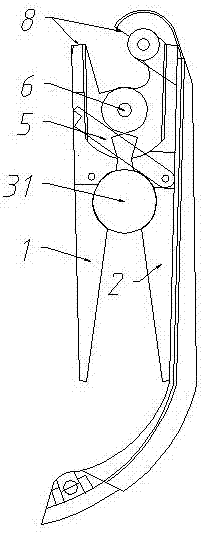 Pull-back swing arm type short-circuit grounding wire clamp, and grounding and disassembling method thereof