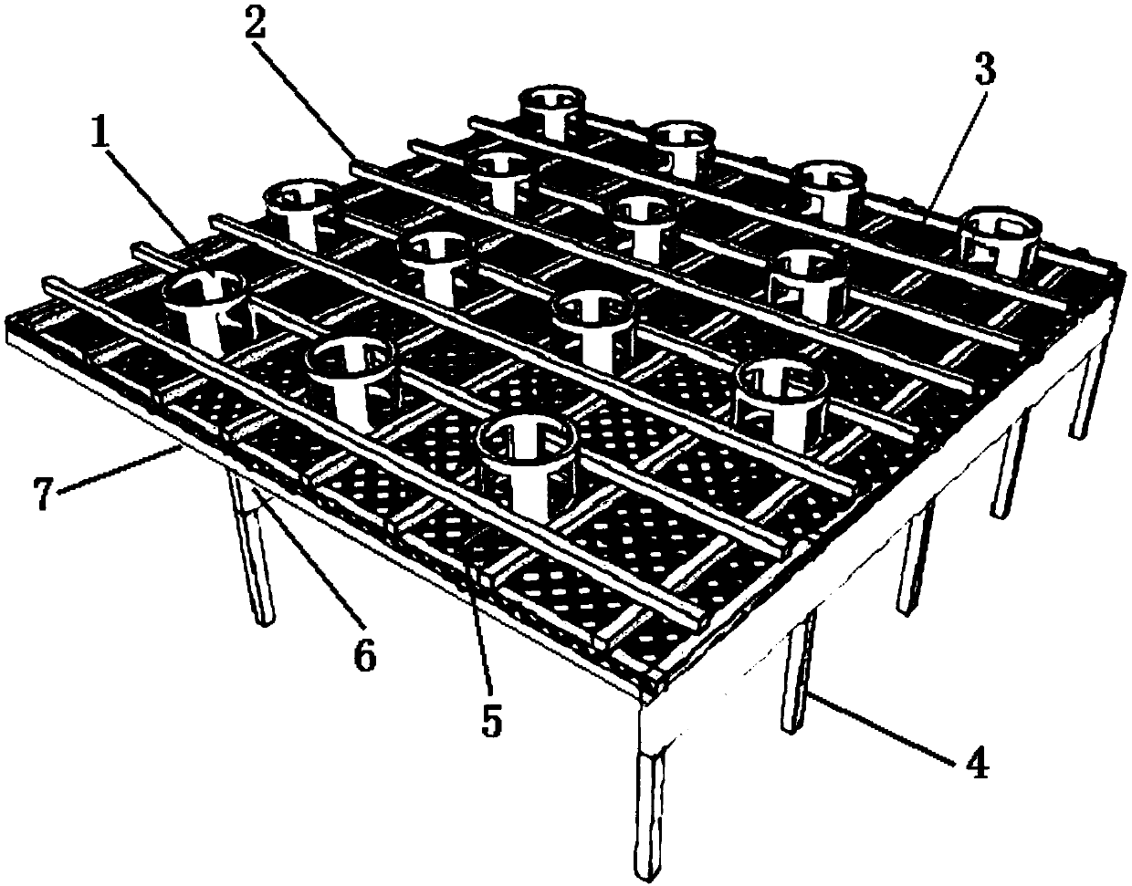 A kind of sand-fixing and wave-dispelling type dredging island and reef slope protection made of basalt fiber