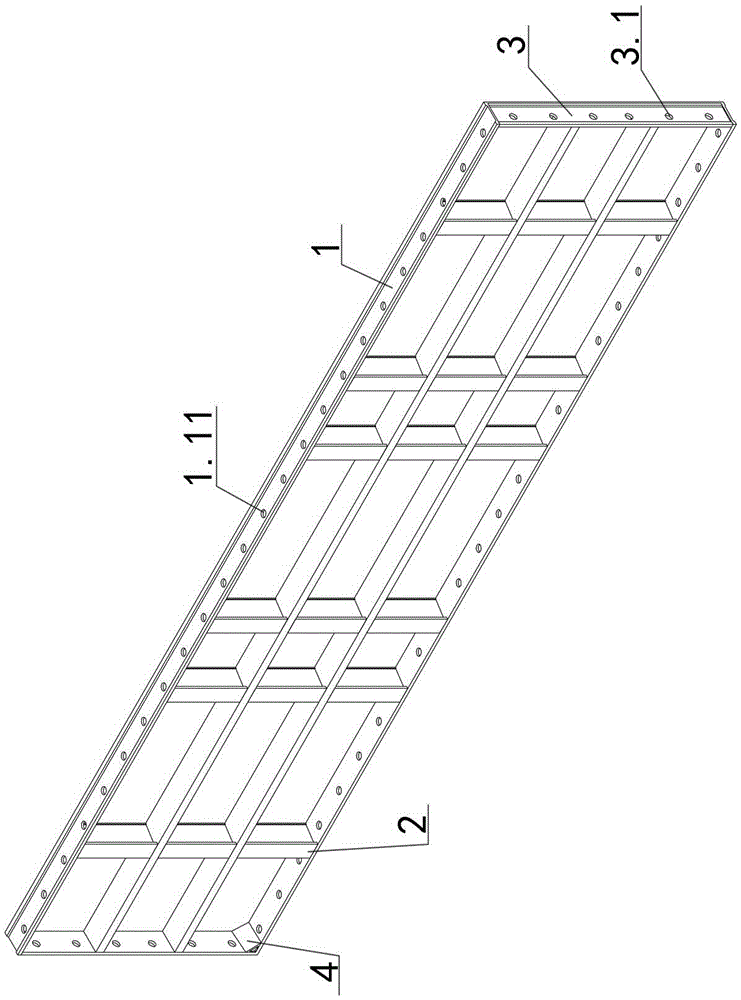 Aluminum alloy formwork rectangular-section profile and unit formwork structure of aluminum alloy formwork