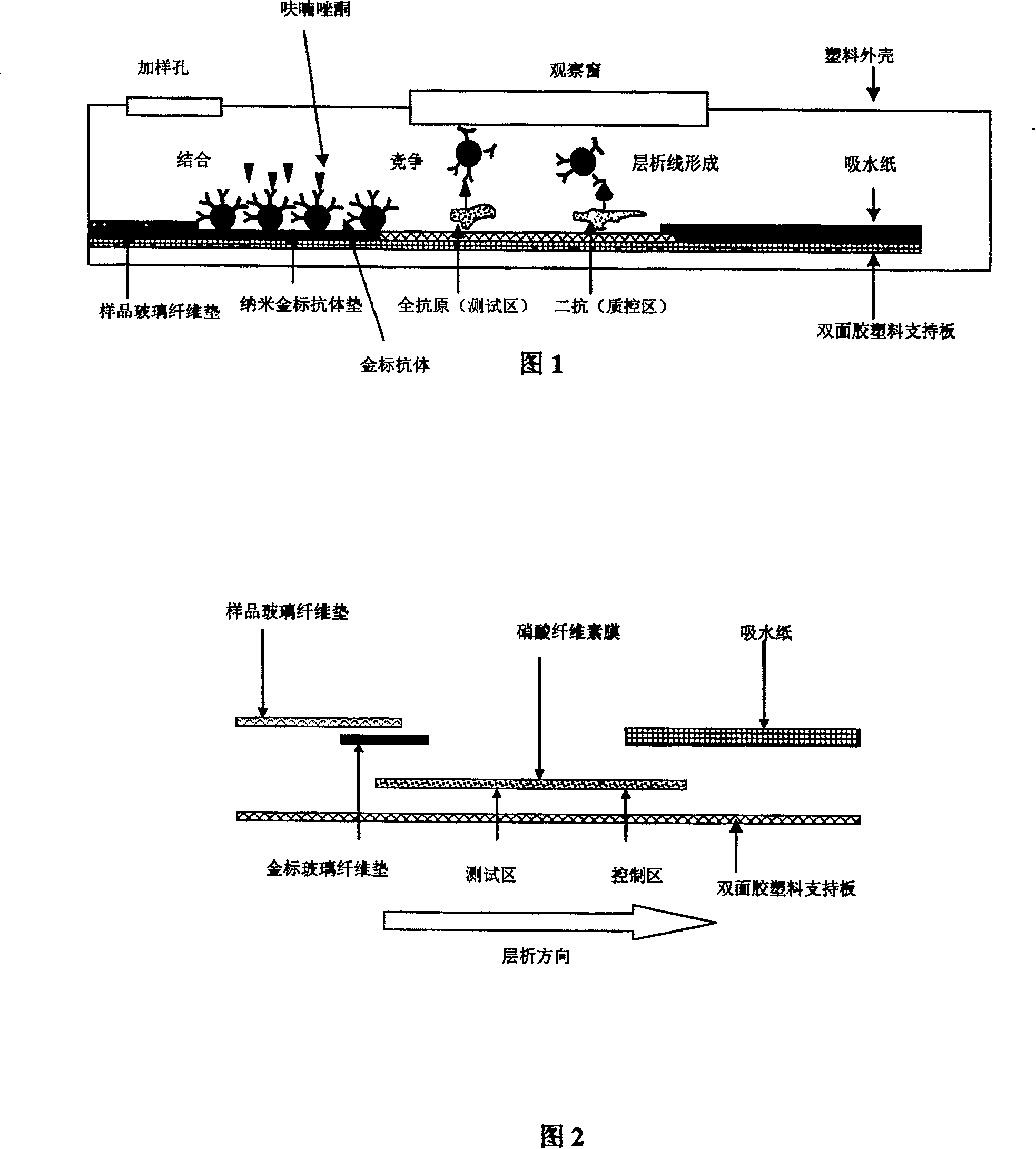 Preparation method of immune nanometer gold test paper strip for fast detecting furazolidone