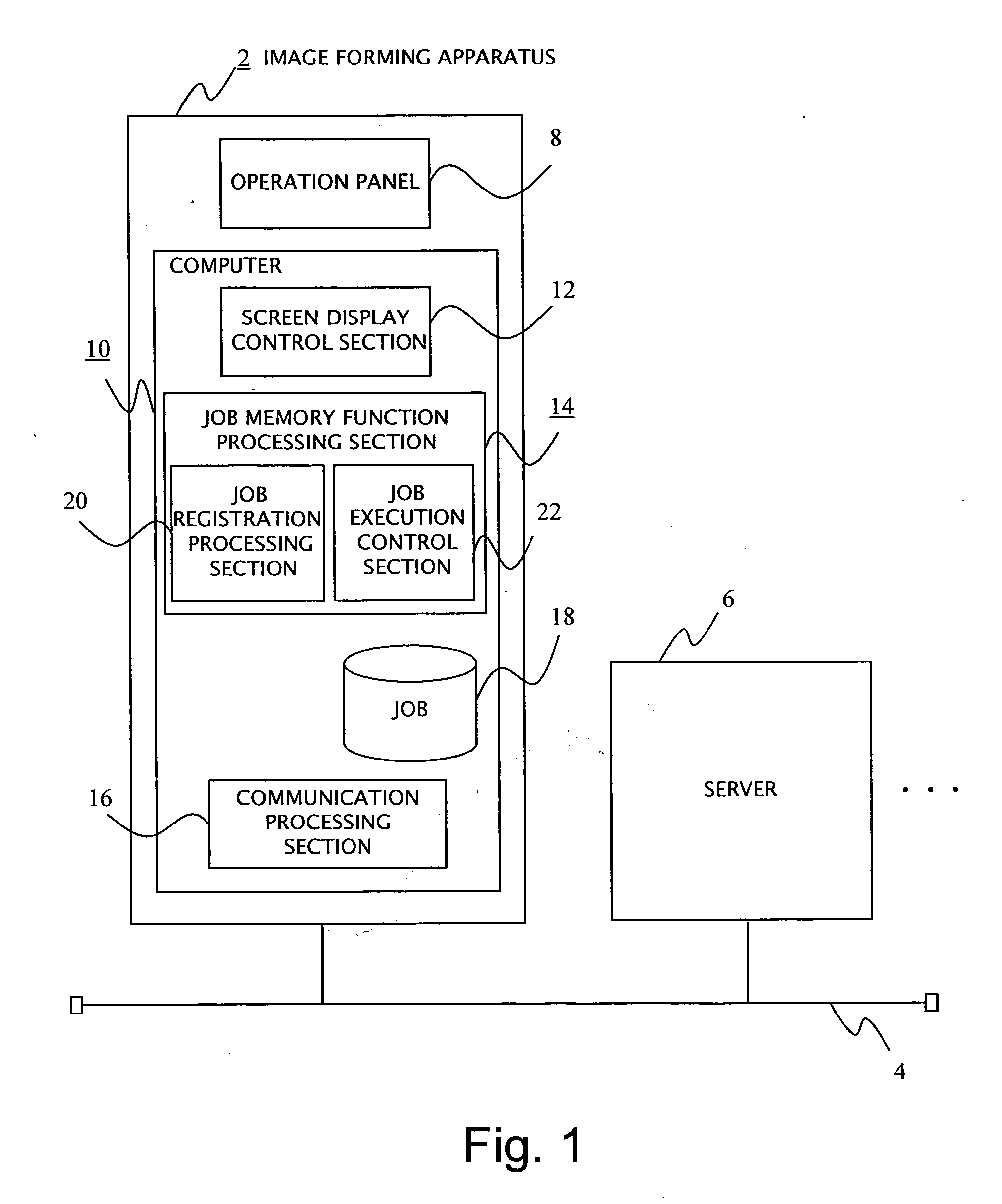 Job control method in image forming apparatus, image forming apparatus and image forming program