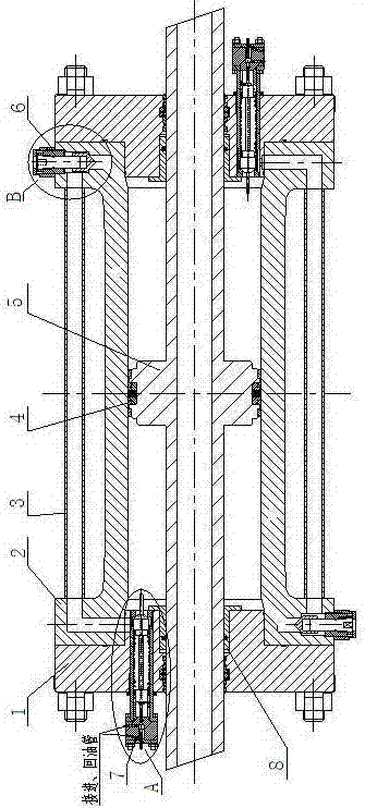 An integrated hydraulic cylinder with bi-directional stroke limitation